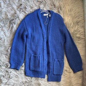 Sadie & Sage Chunky Blue Button-Front Cardigan